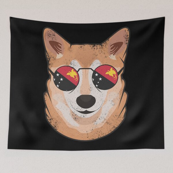Item preview, Vintage Patriotic Shiba Inu Papua new Guinean Flag designed and sold by feether-store.
