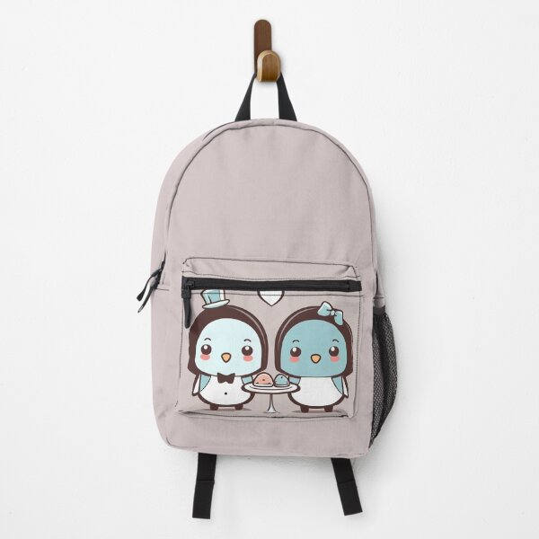 Item preview, kawaii cute penguin couple on a date, dinner designed and sold by EmeraldeaArt.