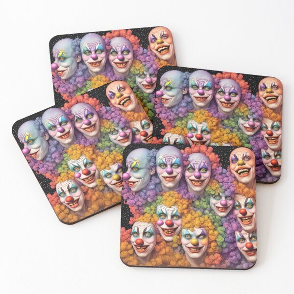 Item preview, multi coloured clowns faces  designed and sold by David-Howells.