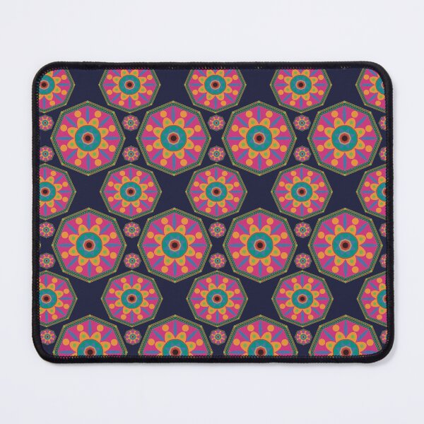 Item preview, Sahara geometrical pattern mandala neon multicolor designed and sold by chuckletuckle.