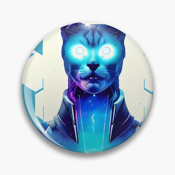 Item preview, Egyptian Cat Goddess Bastet Cyberpunk Sticker - Futuristic Feline Deity Design for Laptop, Phone, and Water Bottle Decoration | Unique and Eye-catching Artwork on Redbubble designed and sold by Mytho Merch.