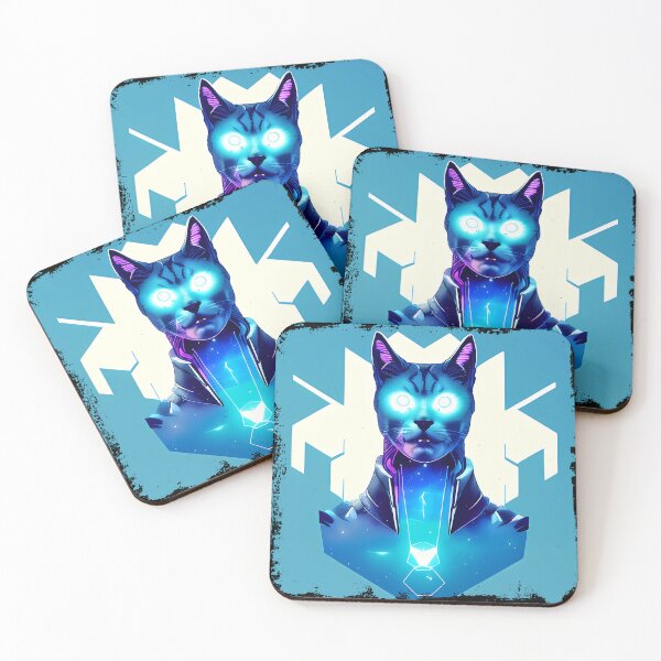 Item preview, Egyptian Cat Goddess Bastet Cyberpunk Sticker - Futuristic Feline Deity Design for Laptop, Phone, and Water Bottle Decoration | Unique and Eye-catching Artwork on Redbubble designed and sold by Mytho Merch.
