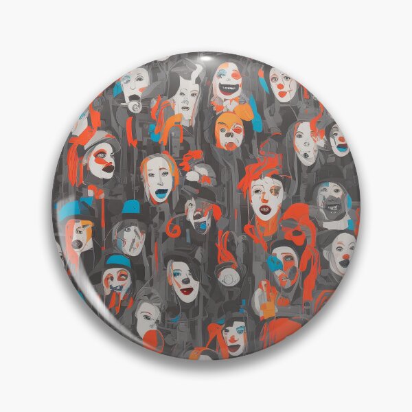 Item preview, multi coloured clowns faces  designed and sold by David-Howells.