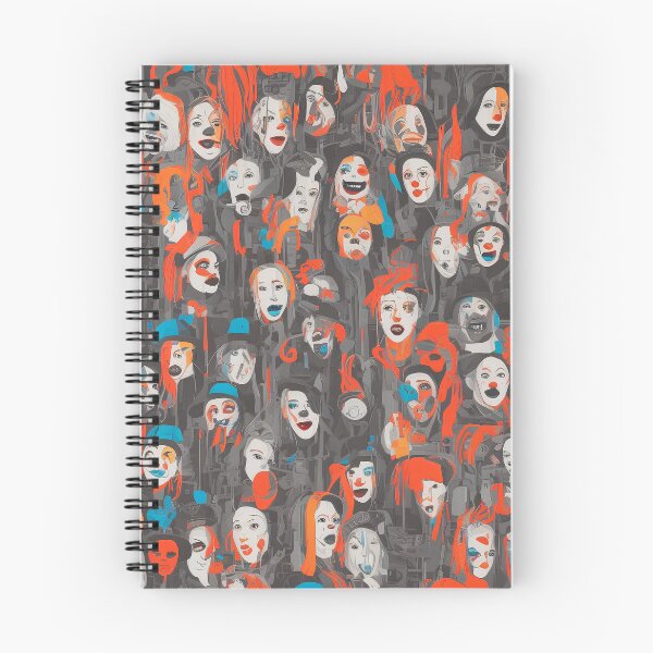 Item preview, multi coloured clowns faces  designed and sold by David-Howells.