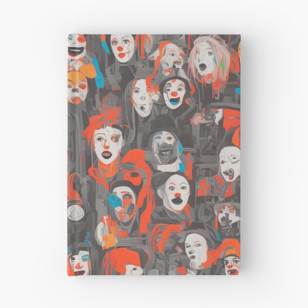 Item preview, multi coloured clowns faces  designed and sold by David-Howells.