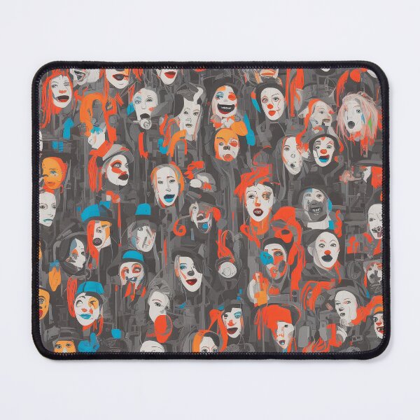 Item preview, multi coloured clowns faces  designed and sold by David-Howells.