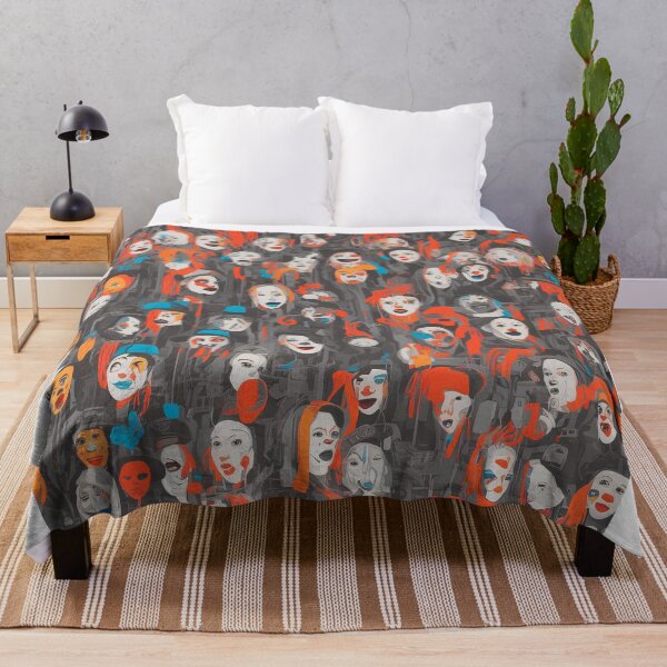 Item preview, multi coloured clowns faces  designed and sold by David-Howells.
