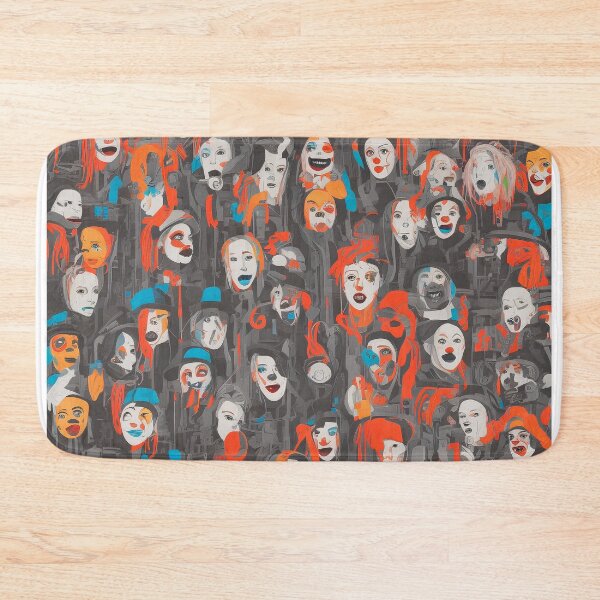 Item preview, multi coloured clowns faces  designed and sold by David-Howells.