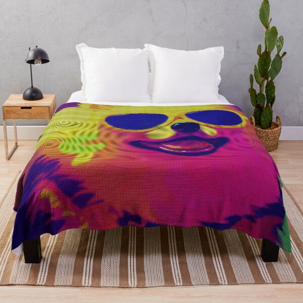 Item preview, Colorful Abstract Pomeranian Wearing Sunglasses 8-bit Pixel Art designed and sold by PixelDripped.