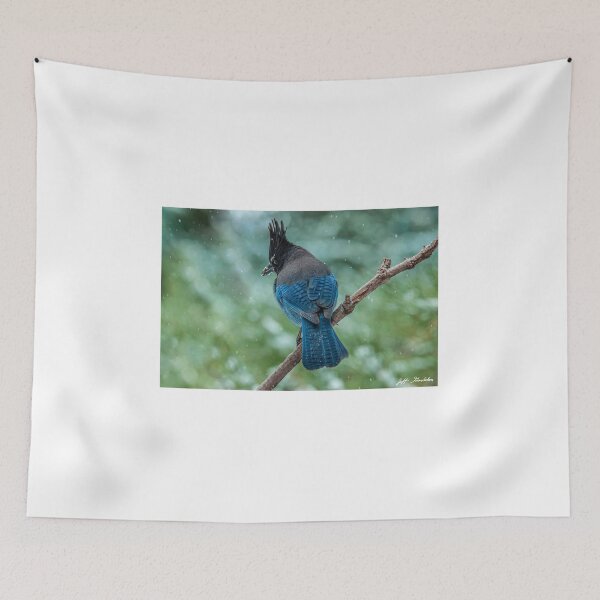 Item preview, Steller's Jay Perched in a Snowstorm designed and sold by Jeff Goulden Photography.