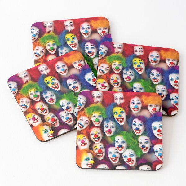 Item preview, multi coloured clowns faces  designed and sold by David-Howells.