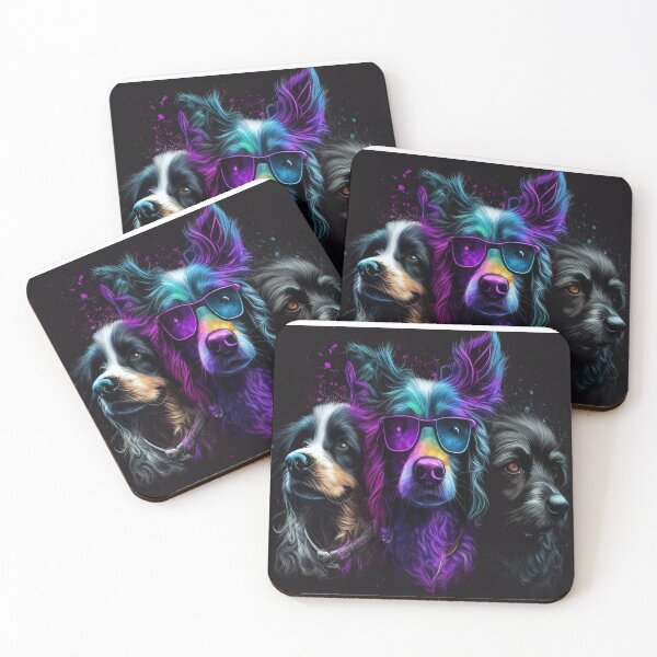 Item preview, Psychedelic Dogs in Purple designed and sold by CKDigitalPrints.