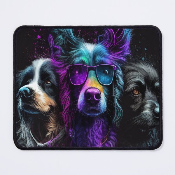 Item preview, Psychedelic Dogs in Purple designed and sold by CKDigitalPrints.