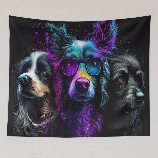 Item preview, Psychedelic Dogs in Purple designed and sold by CKDigitalPrints.