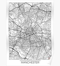 Carte de Manchester Minimal Poster