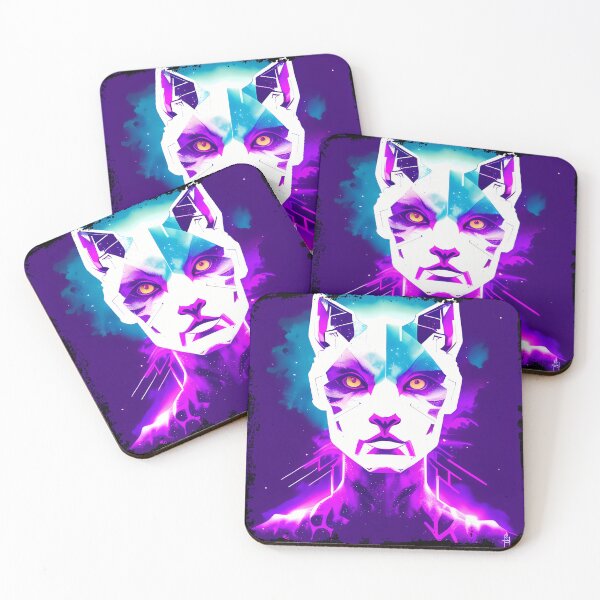 Item preview, Egyptian Cat Goddess Bastet Cyberpunk Sticker - Futuristic Feline Deity Design for Laptop, Phone, and Water Bottle Decoration | Unique and Eye-catching Artwork on Redbubble designed and sold by Mytho Merch.