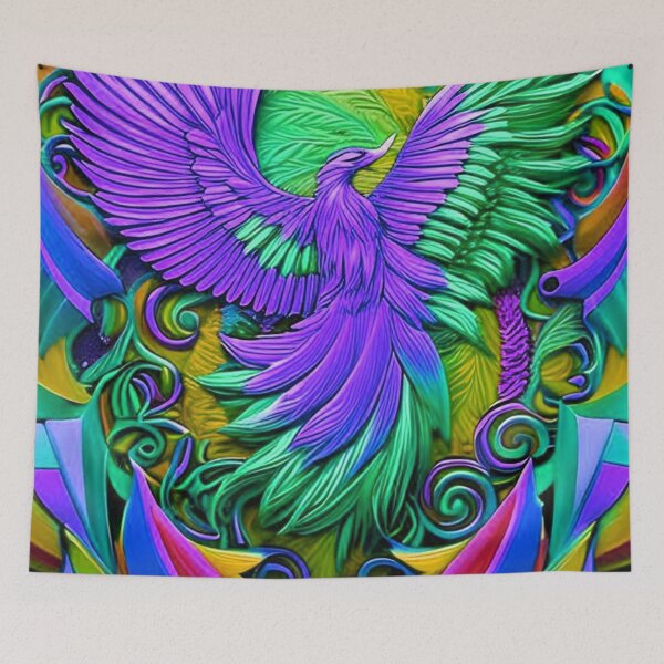 Item preview, Purple and Green Phoenix designed and sold by Healio2.