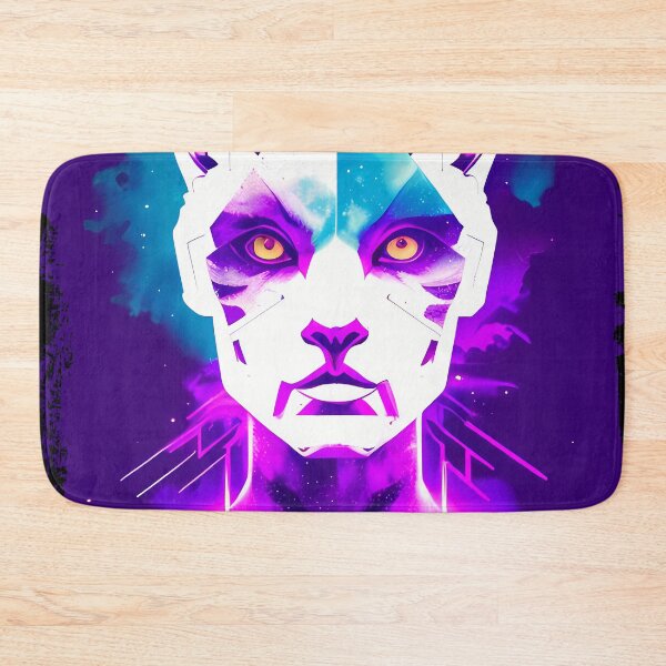 Item preview, Egyptian Cat Goddess Bastet Cyberpunk Sticker - Futuristic Feline Deity Design for Laptop, Phone, and Water Bottle Decoration | Unique and Eye-catching Artwork on Redbubble designed and sold by Mytho Merch.
