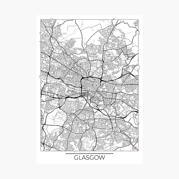 Item preview, Glasgow Map Minimal designed and sold by HubertRoguski.