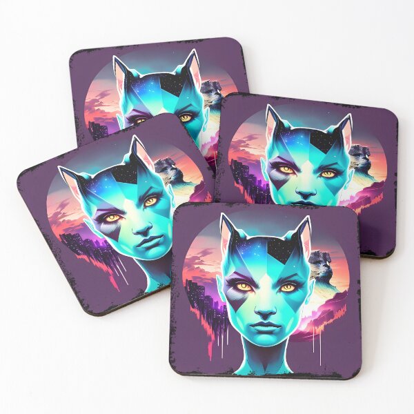 Item preview, Egyptian Cat Goddess Bastet Cyberpunk Sticker - Futuristic Feline Deity Design for Laptop, Phone, and Water Bottle Decoration | Unique and Eye-catching Artwork on Redbubble designed and sold by Mytho Merch.