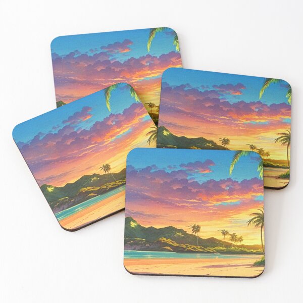 Item preview, a beautiful tropical beach - Anime scenery designed and sold by hedoniism-shop.