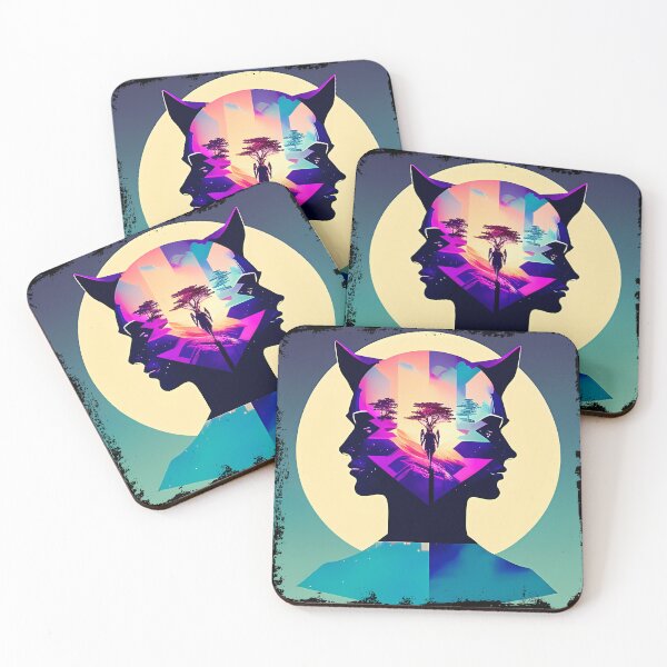 Item preview, Egyptian Cat Goddess Bastet Cyberpunk Sticker - Futuristic Feline Deity Design for Laptop, Phone, and Water Bottle Decoration | Unique and Eye-catching Artwork on Redbubble designed and sold by Mytho Merch.