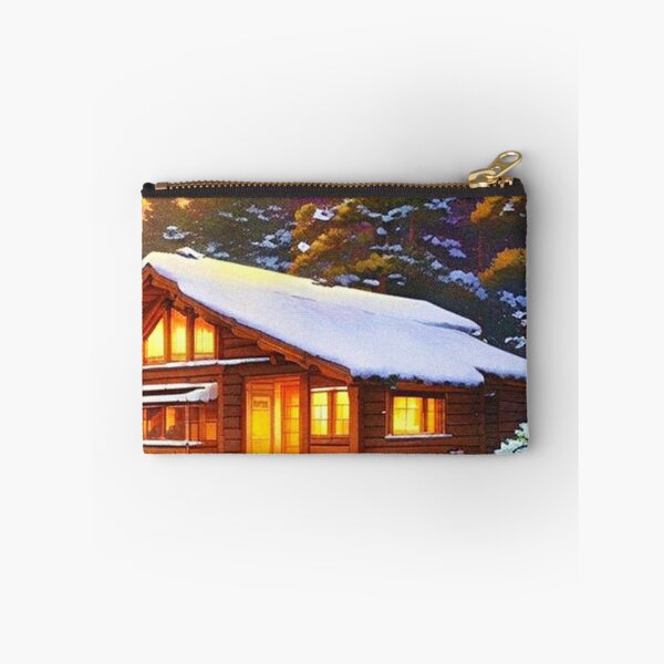 Item preview, Cozy log cabin covered in snow - Anime scenery designed and sold by hedoniism-shop.