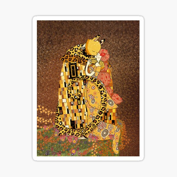 Aperçu de l'œuvre Le Petit Baiser - Hommage à Klimt & Adventure Time créée et vendue par Piezaroth.