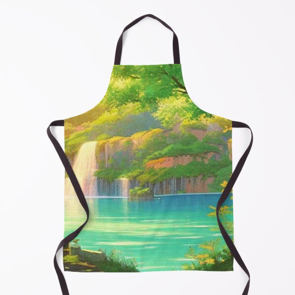 Item preview, a lake with a waterfall - Anime scenery designed and sold by hedoniism-shop.