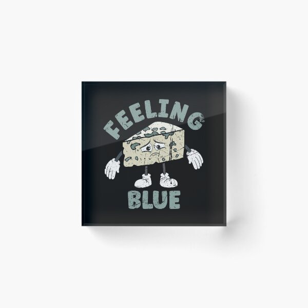 Item preview, Feeling Blue - Funny Sad Blue Cheese Pun - Retro Distressed designed and sold by TheButtonCrew.