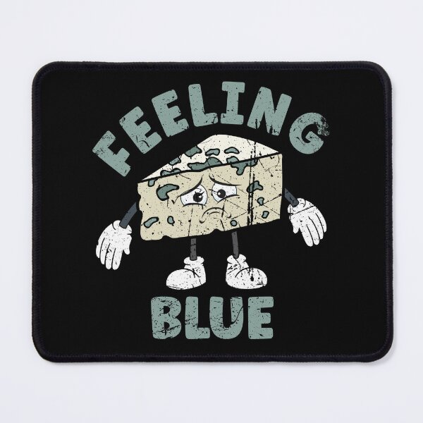 Item preview, Feeling Blue - Funny Sad Blue Cheese Pun - Retro Distressed designed and sold by TheButtonCrew.