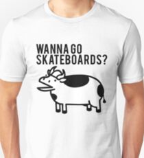 Wanna go skateboards? Meow, meow, I'm a cow - ASDF Movie from TomSka Unisex T-Shirt
