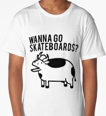 Wanna go skateboards? Meow, meow, I'm a cow - ASDF Movie from TomSka Long T-Shirt
