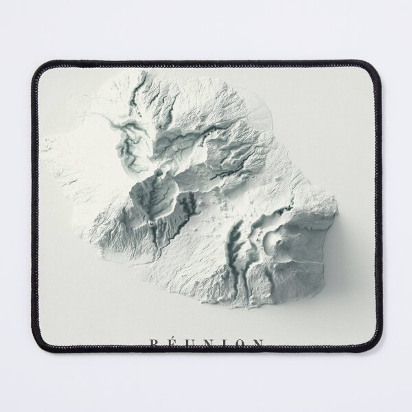 Item preview, Reunion, France Shaded Relief Map 3D digitally-rendered designed and sold by ThinkAboutMaps.