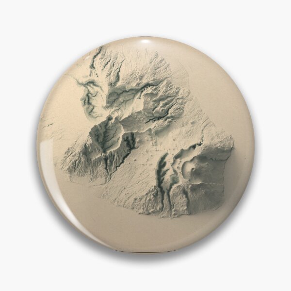 Item preview, Reunion, France Shaded Relief Map 3D digitally-rendered designed and sold by ThinkAboutMaps.