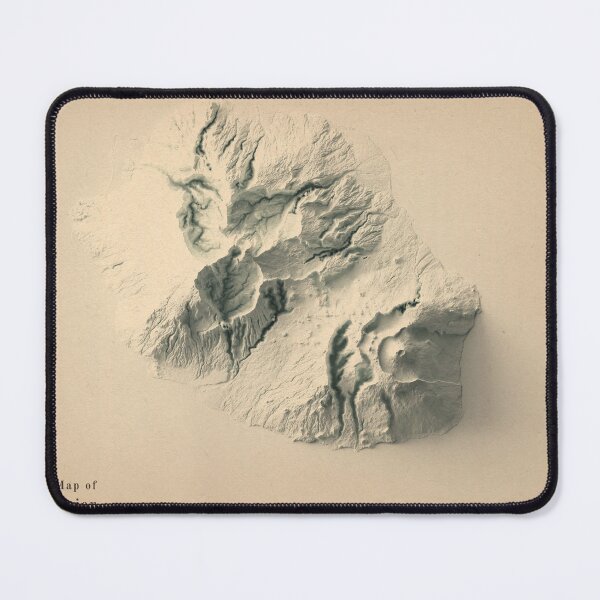 Item preview, Reunion, France Shaded Relief Map 3D digitally-rendered designed and sold by ThinkAboutMaps.