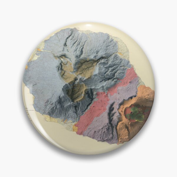 Item preview, 1957 Reunion, France Shaded Relief Map 3D digitally-rendered designed and sold by ThinkAboutMaps.