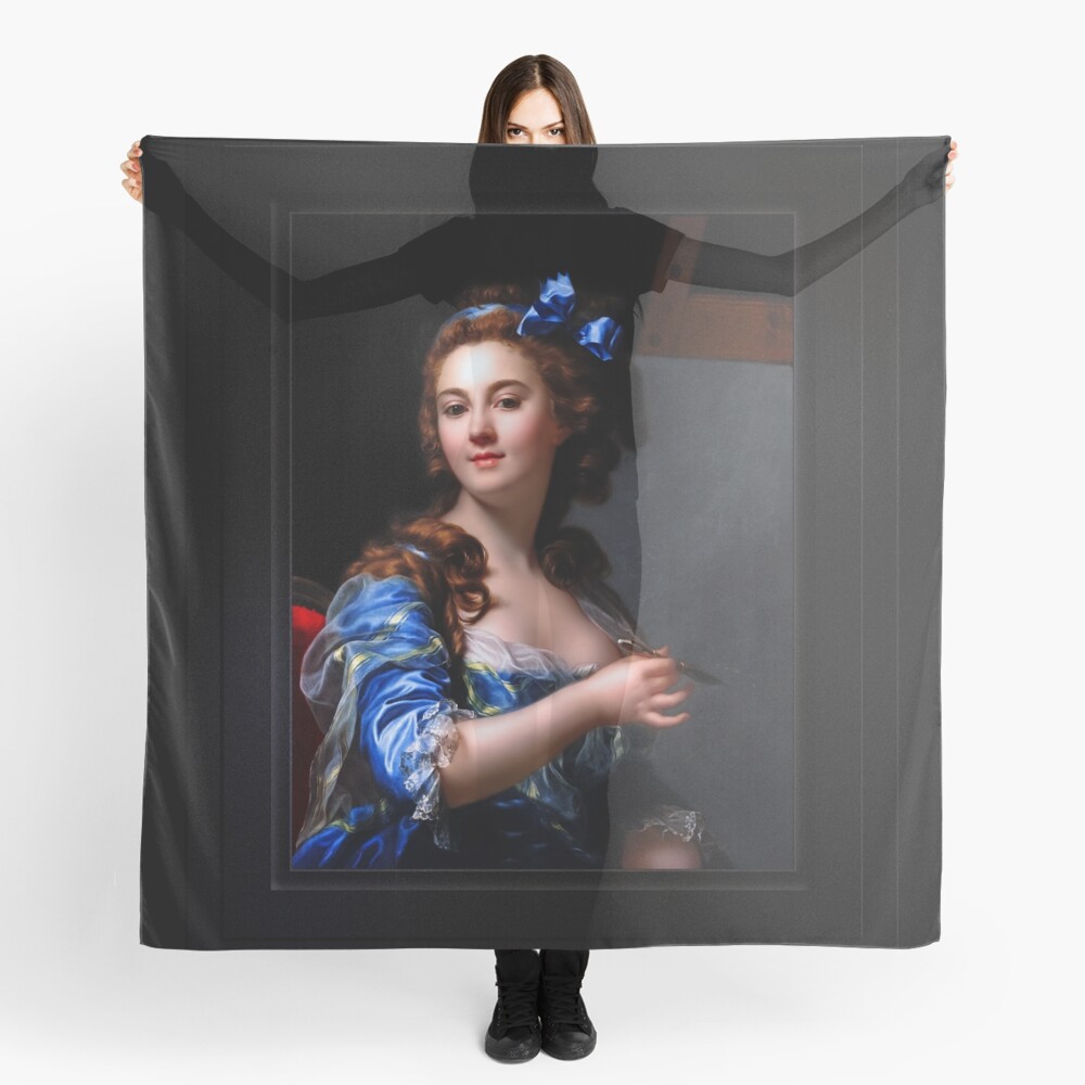 Marie-Gabrielle Capet by Marie-Gabrielle Capet - Beauty Captured 3 Marie-Gabrielle Capet Self-Portrait Remastered Xzendor7 Classical Art Old Masters Reproductions Ladies Scarf