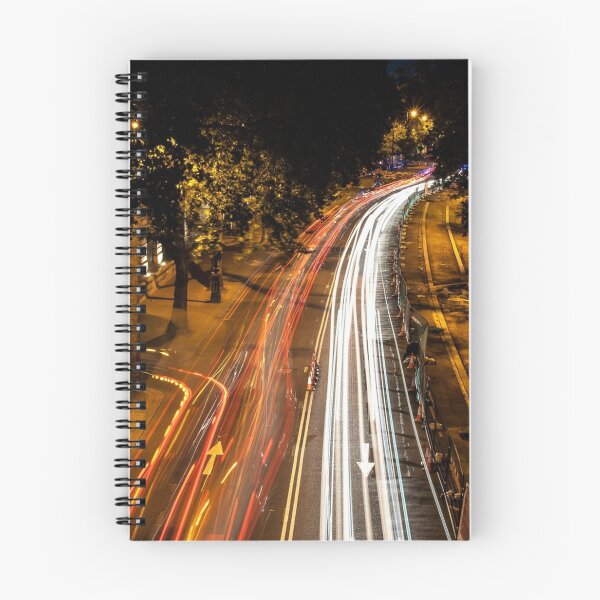 Item preview, Light trails off Waterloo Bridge Spiral Notebook designed and sold by Entone55.