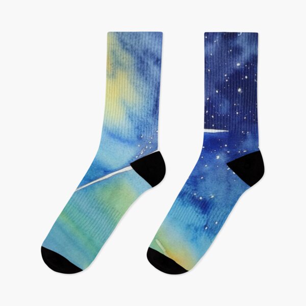 Item preview, Shooting Star in a Night Sky in Watercolor designed and sold by SquishStitches.