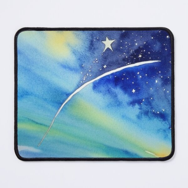 Item preview, Shooting Star in a Night Sky in Watercolor designed and sold by SquishStitches.