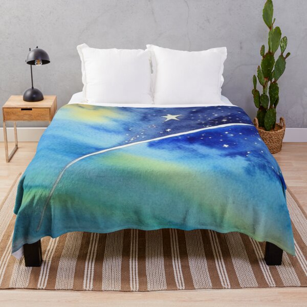 Item preview, Shooting Star in a Night Sky in Watercolor designed and sold by SquishStitches.