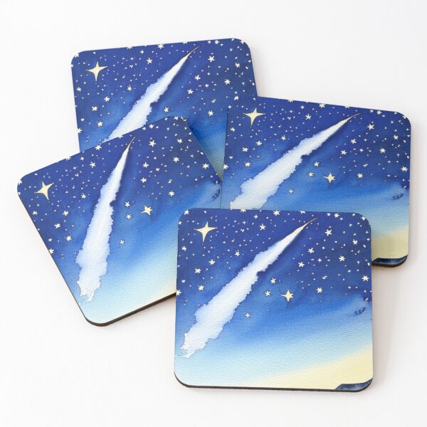 Item preview, Shooting Star in a Night Sky in Watercolor designed and sold by SquishStitches.