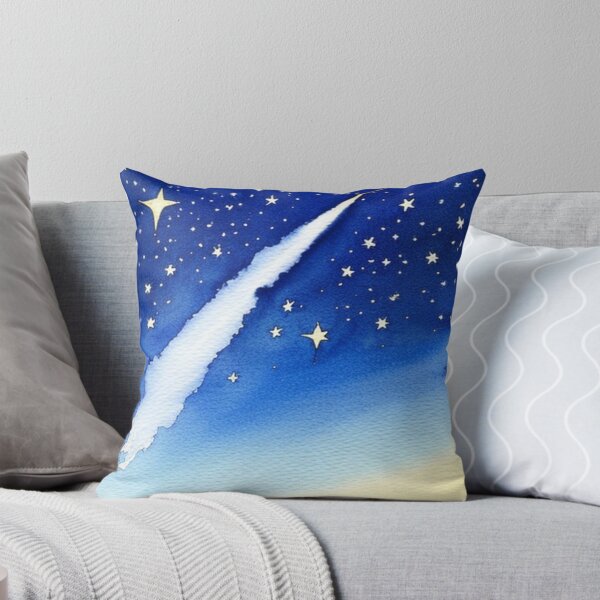 Item preview, Shooting Star in a Night Sky in Watercolor designed and sold by SquishStitches.