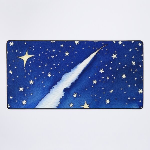 Item preview, Shooting Star in a Night Sky in Watercolor designed and sold by SquishStitches.