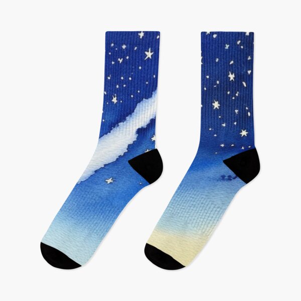 Item preview, Shooting Star in a Night Sky in Watercolor designed and sold by SquishStitches.