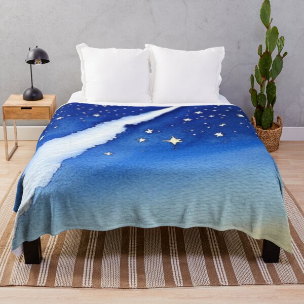 Item preview, Shooting Star in a Night Sky in Watercolor designed and sold by SquishStitches.