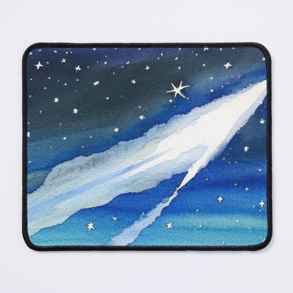 Item preview, Shooting Star in a Night Sky in Watercolor designed and sold by SquishStitches.