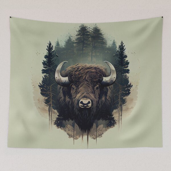 Item preview, Serene Bison Head designed and sold by mcmtdesigns.