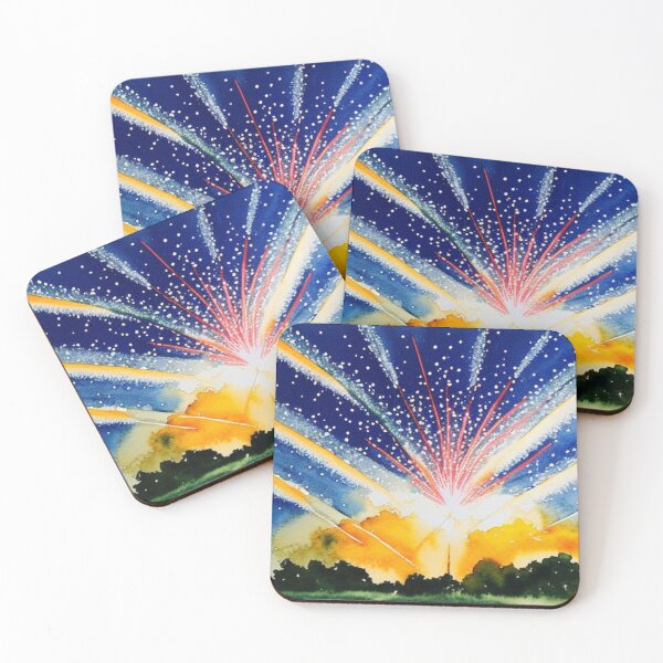 Item preview, Fireworks in Watercolor designed and sold by SquishStitches.